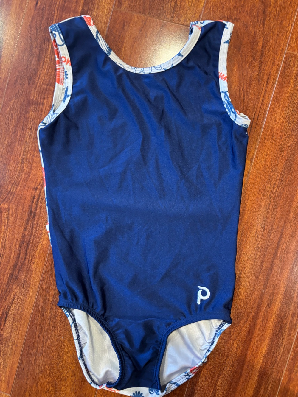 Pixie Navy Girls' Sleeveless Leotard / Swimsuit